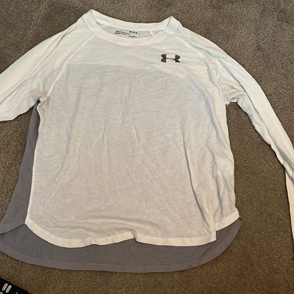 White and gray long sleeve